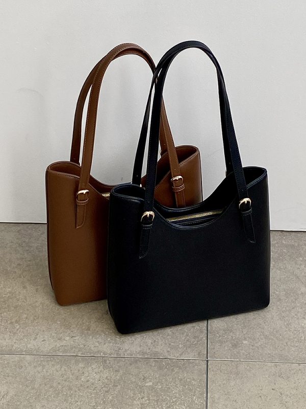 Women's Retro Large Capacity Tote Bag - Spring/Summer Commuting Shoulder Handbag - 2025 Niche Design
