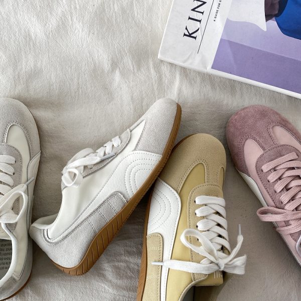 Women's Retro Lightweight Flat Casual De Xun Shoes - 2025 Spring Soft-Bottom Sports Little White Sneakers
