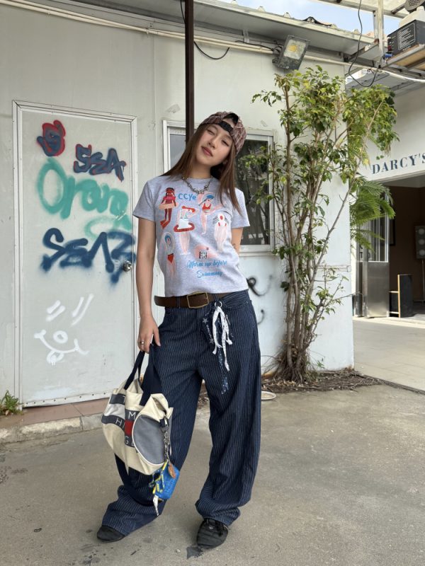 Women's Retro Printed Short-Sleeve T-Shirt - Loose Fit Elastic Summer Top - American Style - 90s Inspired Fashion