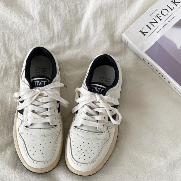 Women's Retro Thick-Soled White Sneakers - 2025 Spring Sports Casual Shoes, Versatile Design for Everyday Style