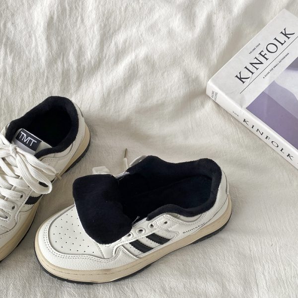 Women's Retro Thick-Soled White Sneakers - 2025 Spring Sports Casual Shoes, Versatile Design for Everyday Style