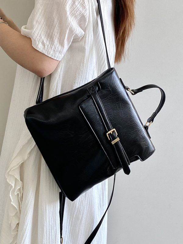 Women's Retro Tote Bag - Korean Style High-End Commuter Backpack, Versatile Design for Everyday Use, 2025 Trendy Aesthetic