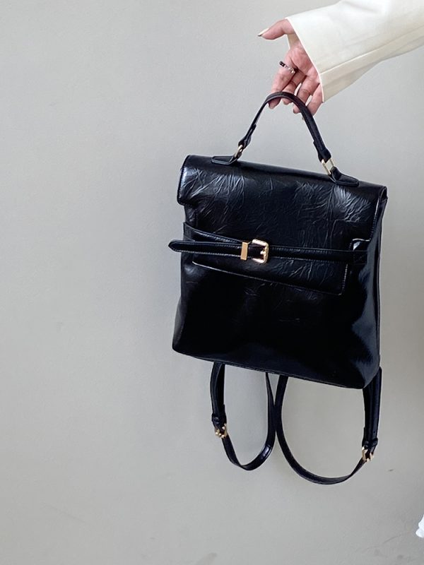 Women's Retro Tote Bag - Korean Style High-End Commuter Backpack, Versatile Design for Everyday Use, 2025 Trendy Aesthetic