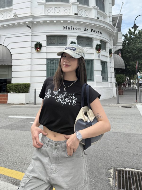 Women's Round Neck Printed Short Sleeve T-Shirt - Casual Loose Fit Summer Top, Versatile Style for Everyday Wear