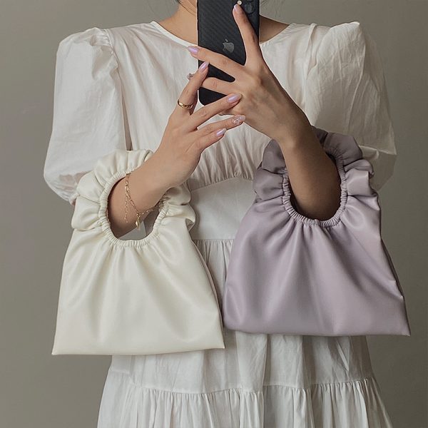 Women's Ruffled Cloud Handheld Mini Bag - Cute Spring/Summer Design for 2025, Trendy Niche Style