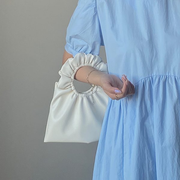 Women's Ruffled Cloud Handheld Mini Bag - Cute Spring/Summer Design for 2025, Trendy Niche Style