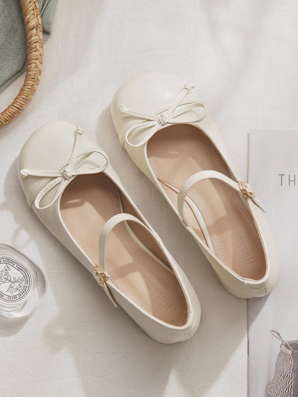 Women's Sheepskin Mary Jane Shoes - French Style Chunky Heel for Skirts - Spring Autumn Fashion