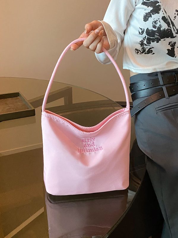 Women's Spring Summer Oxford Cloth Small Square Handbag - 2025 Fashion Versatile Underarm Bag for Fresh Style