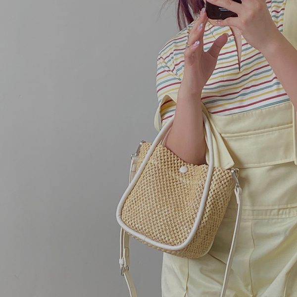 Women's Spring Summer Small Bucket Bag - Niche Design Shoulder Crossbody Handbag with Matching Mother Bag