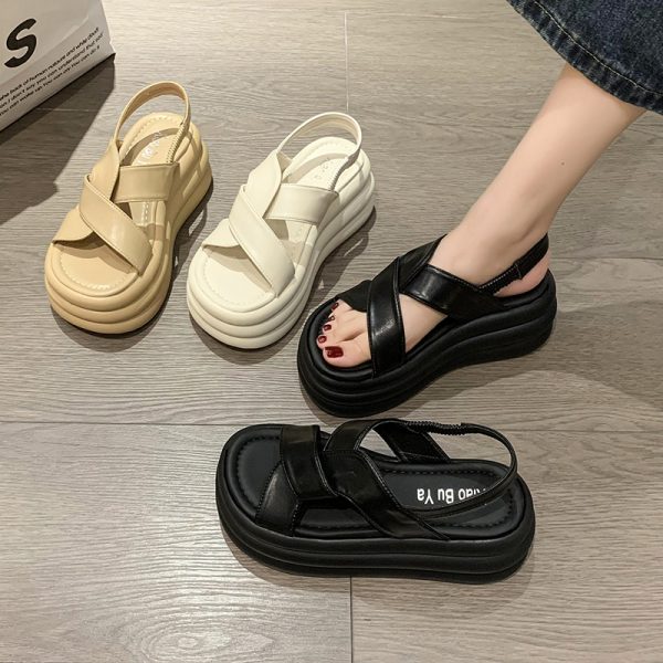 Women's Summer 2025 Platform Casual Sandals - Thick-Soled, Height-Increasing, Versatile Beach Footwear