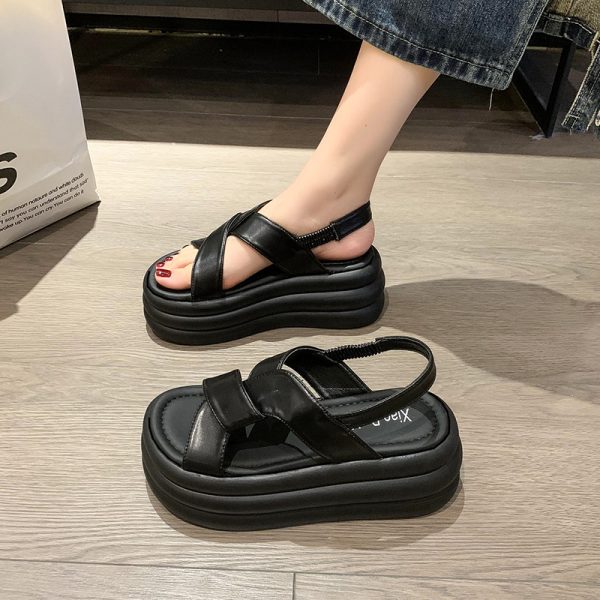 Women's Summer 2025 Platform Casual Sandals - Thick-Soled, Height-Increasing, Versatile Beach Footwear