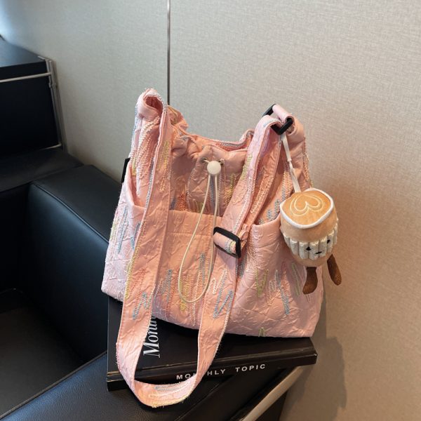 Women's Summer Canvas Tote Bag, Versatile Commuter Crossbody with Large Capacity, Casual Style for Students and Everyday Use
