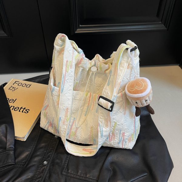 Women's Summer Canvas Tote Bag, Versatile Commuter Crossbody with Large Capacity, Casual Style for Students and Everyday Use