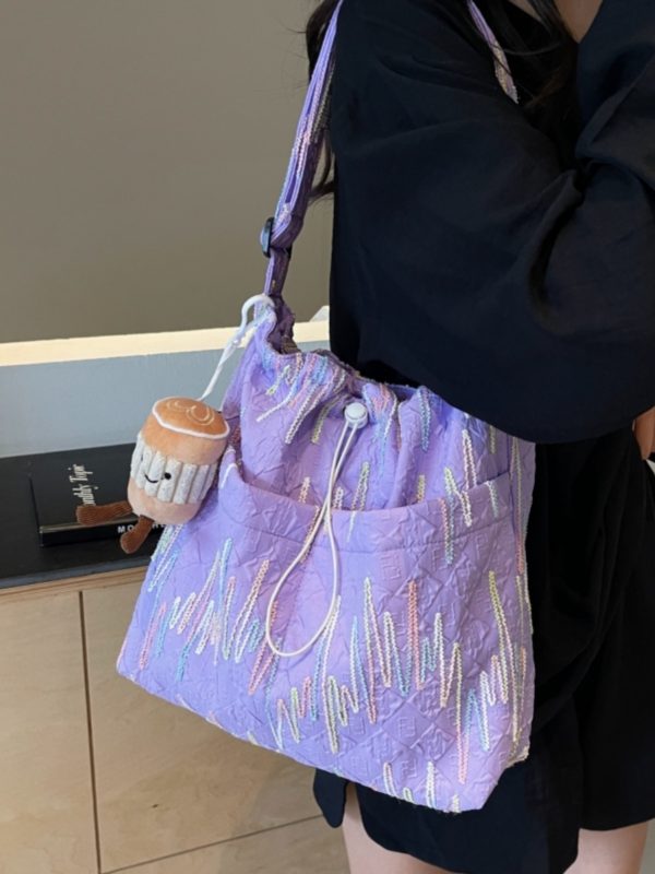 Women's Summer Canvas Tote Bag, Versatile Commuter Crossbody with Large Capacity, Casual Style for Students and Everyday Use
