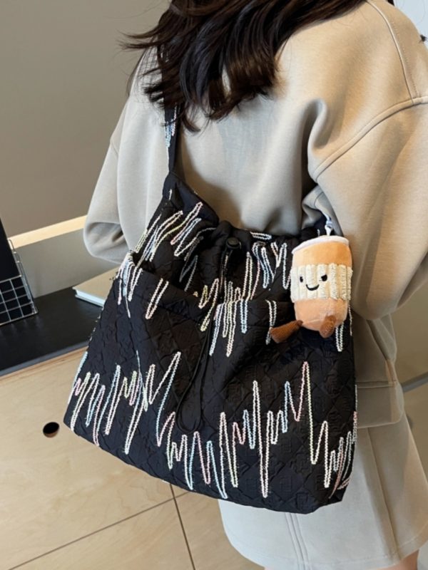Women's Summer Canvas Tote Bag, Versatile Commuter Crossbody with Large Capacity, Casual Style for Students and Everyday Use