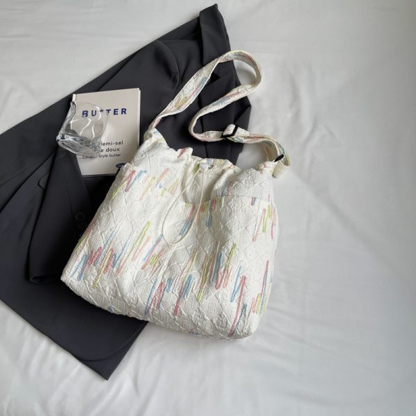 Women's Summer Canvas Tote Bag, Versatile Commuter Crossbody with Large Capacity, Casual Style for Students and Everyday Use