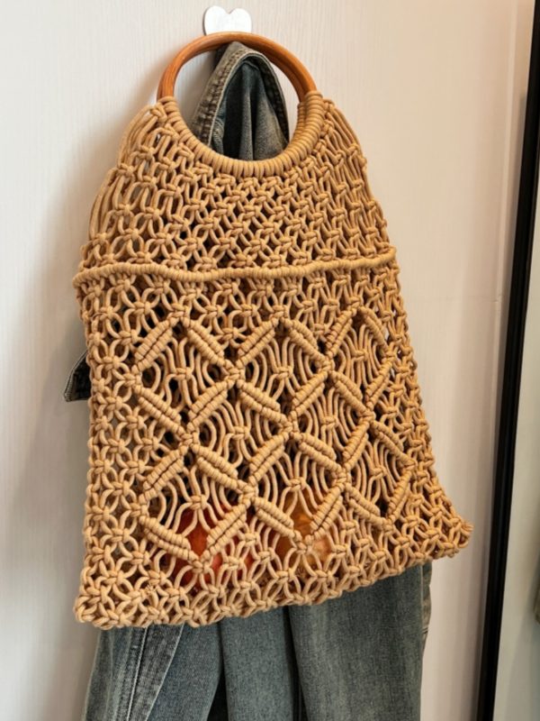 Women's Summer Hollow Woven Tote Bag - Large Capacity Net Straw Beach Vacation Bag 2025