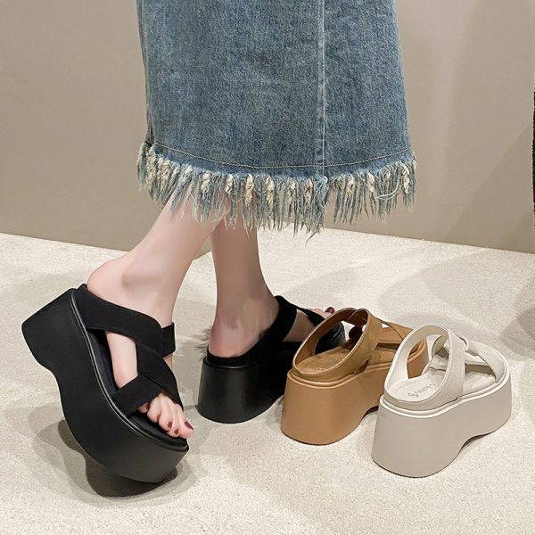 Women's Summer Wedge Platform Sandals with Thick Soles for Petite Sizes - Stylish Beach Sandals for Skirts, New 2025 Fashion