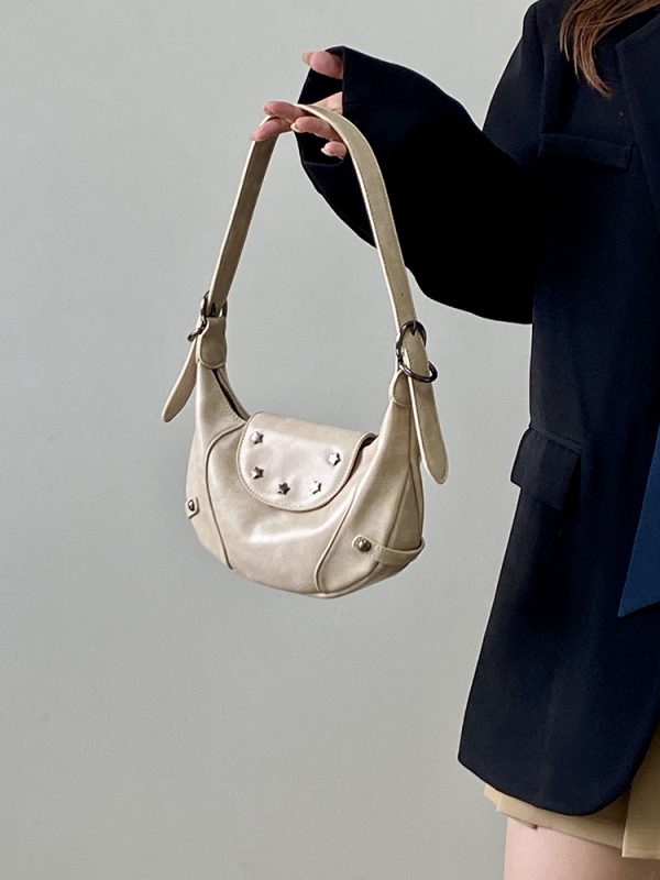 Womenâ€™s Versatile Saddle Bag - Chic Handheld, Shoulder & Crossbody Design for Spring/Summer - Perfect Small Bag for Young Girls