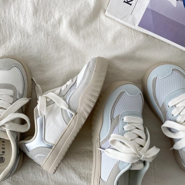 Women's Versatile White Sneakers - Chic Spring 2025 Casual Sports Shoes for Students, Trendy & Comfortable