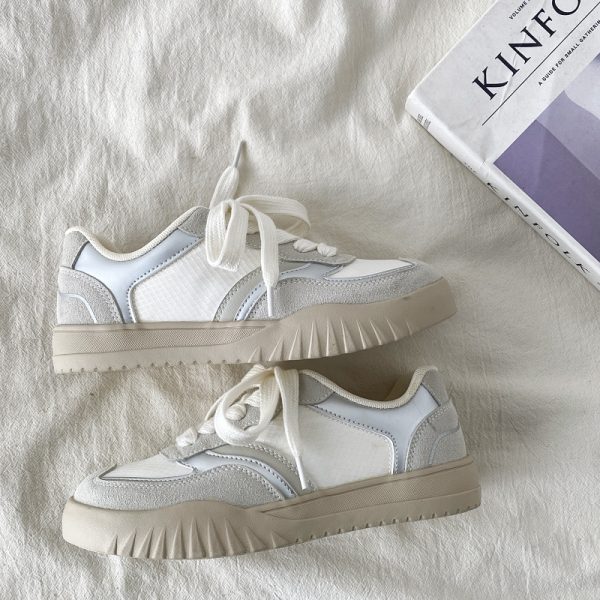 Women's Versatile White Sneakers - Chic Spring 2025 Casual Sports Shoes for Students, Trendy & Comfortable