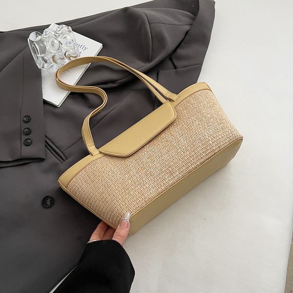 Womenâ€™s Woven Shoulder Bag - Casual Large Capacity for Spring/Summer 2025 Fashion