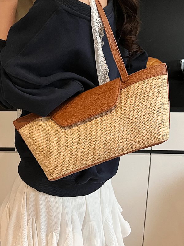 Womenâ€™s Woven Shoulder Bag - Casual Large Capacity for Spring/Summer 2025 Fashion
