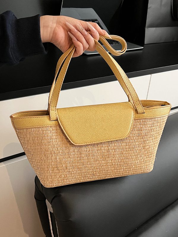 Womenâ€™s Woven Shoulder Bag - Casual Large Capacity for Spring/Summer 2025 Fashion
