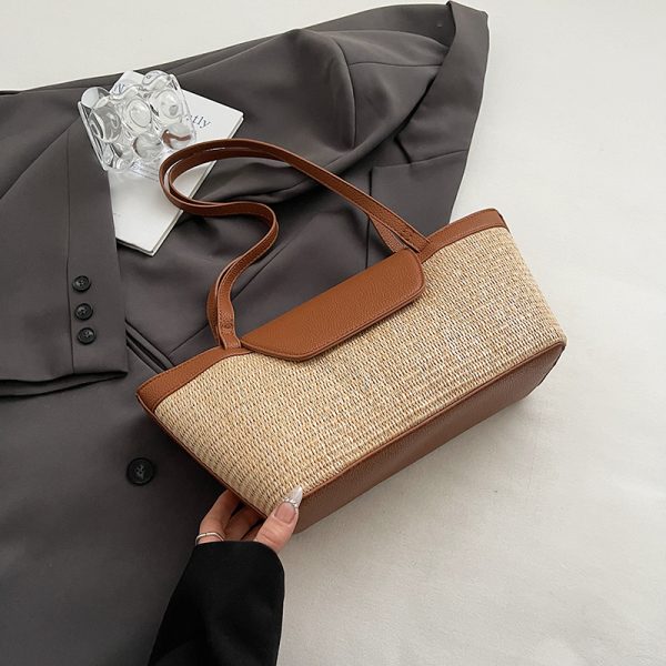 Womenâ€™s Woven Shoulder Bag - Casual Large Capacity for Spring/Summer 2025 Fashion