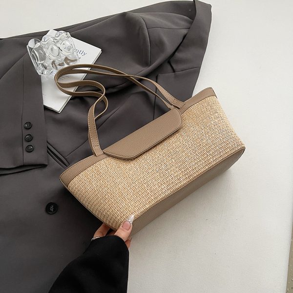 Womenâ€™s Woven Shoulder Bag - Casual Large Capacity for Spring/Summer 2025 Fashion