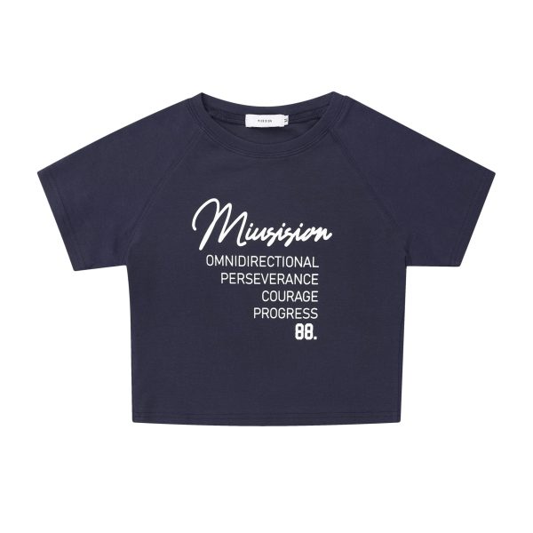 Y2K American Style Shoulder Crop Top for Women - Slim Fit, Short Sleeves, Waist Exposure, Summer Letter Design