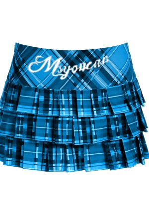 Y2K Sisters Colorful Pleated Skirt - Women's High-Waisted Mini Skirt in Millennial Style, Trendy JK Design