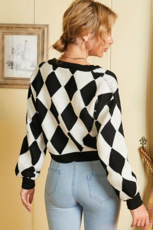 Argyle Knitted Cardigan