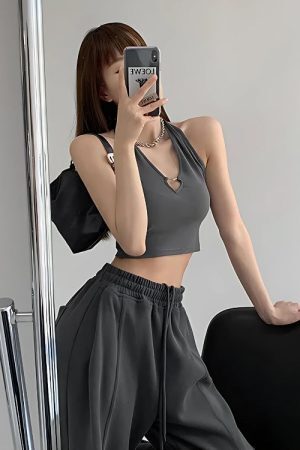 Baddie Heart Ring Halter Top