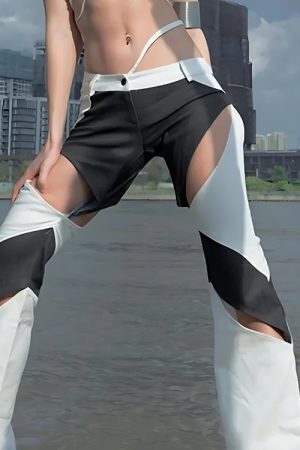 Baddie Patchwork Cut-Out Festival Pants