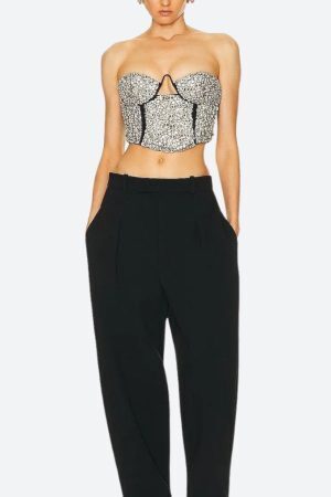 Baddie Rhinestone Bustier Crop Top