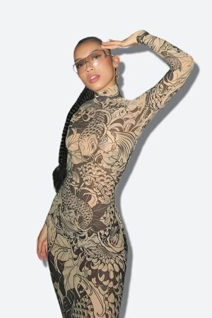 Baddie Tattoo Maxi Dress