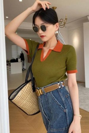 Basic Corduroy Polo Top
