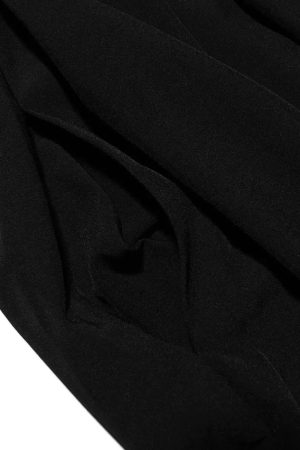Black Plunge Corset Midi Dress