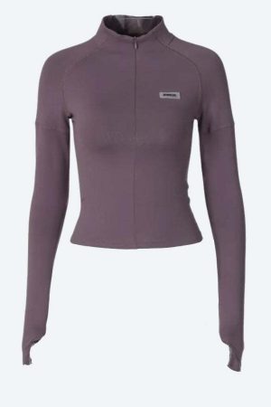 Bodycon Half Zip-Up Top