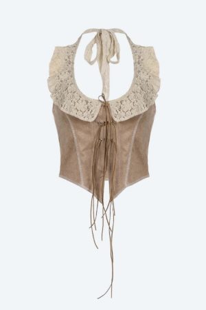 Boho Lace Up Top