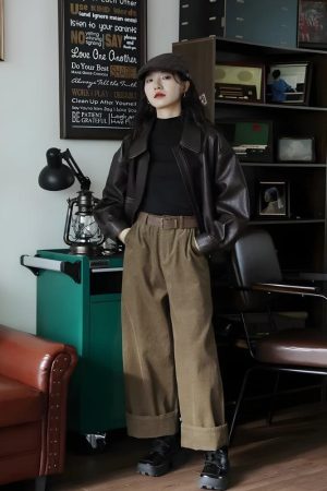 Brown Faux Leather Jacket
