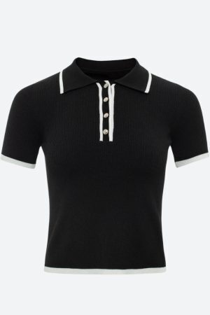 Casual Contrast Corduroy Top