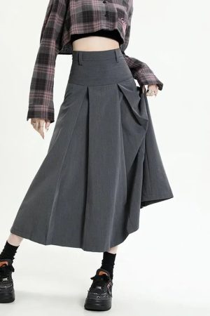 College Girl Pleated A-Line Midi Skirt