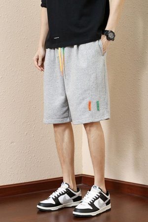 Colored Laces Striped Sweatshort