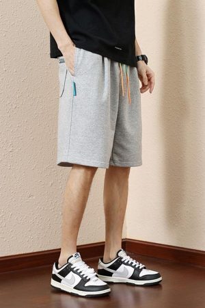 Colored Laces Striped Sweatshort