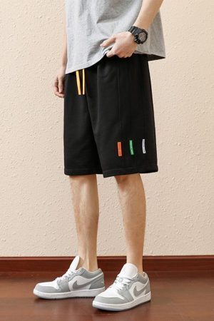 Colored Laces Striped Sweatshort
