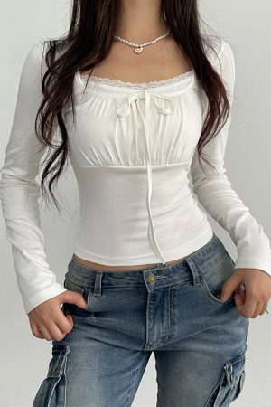 Coquette Bow Ruched Bust Top