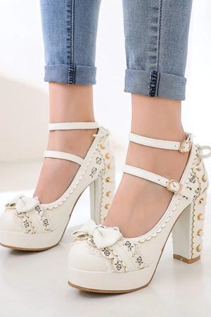 Coquette Lace Up High Heels