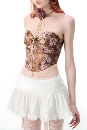 Coquette Ruffled Lace Mini Skirt